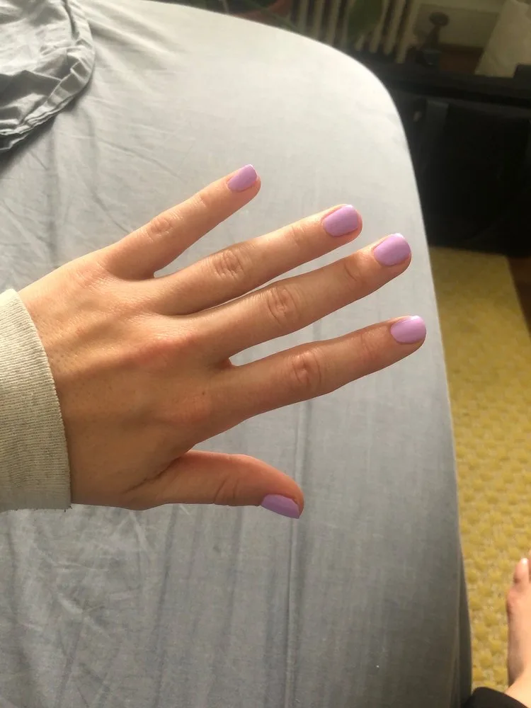 Natural nude manicure, short rounded shape at Sokha&rsquo;s Nails & Spa, Glen Allen