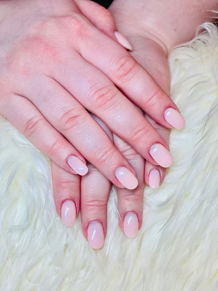 Pale pink gel manicure at Sokha&rsquo;s Nails & Spa, Glen Allen