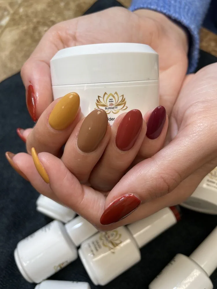 Caramel nude gel manicure at Sokha&rsquo;s Nails & Spa, Glen Allen